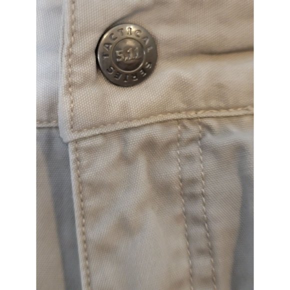 5.11 Tactile Cargo Pants Size 38X30 Elastic Waist Pockets Zip Button Closure Tan - Picture 4 of 7